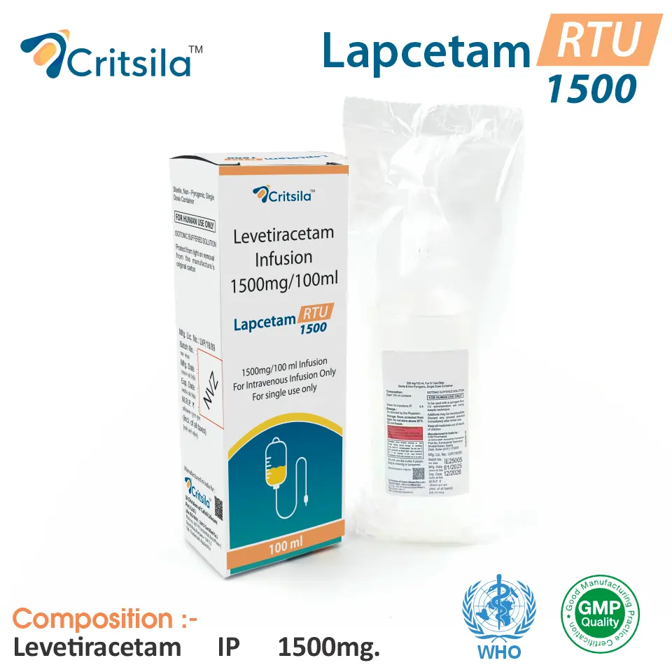 Levetiracetam 1500mg Infusion at the best price in PCD Pharma Franchise for Anticonvulsant and Seizure Management.